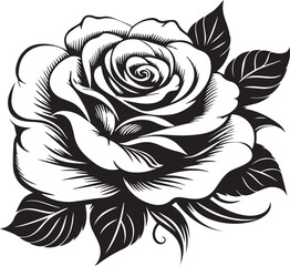 rose flower silhouette vector white background