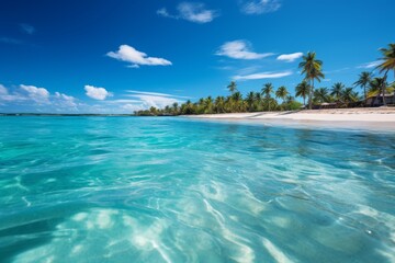 Fototapeta premium Serene Tropical Sea and Clear Sky Generative AI