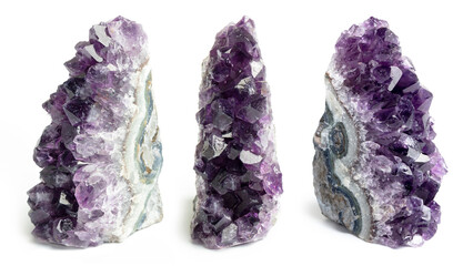 A raw cluster of shiny amethyst - collection and magic concept. Manually taken photo, selective...