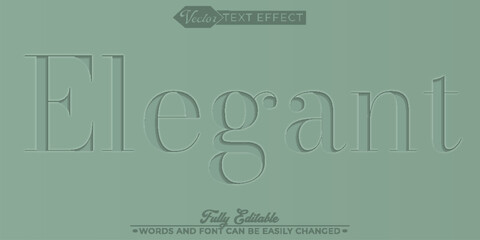 Soft Green Satin Shadow Elegant Modern Minimal Design Vector Editable Text Effect Template