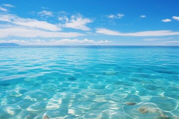 Tropical Ocean Horizon with Blue Sky Generative AI