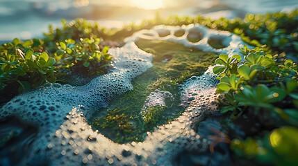 reducing carbon emissions: Environmental Design of Carbon Footprint Reduction.Green energy, Air pollution, Pollution - High Resolution Image