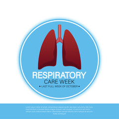 Respiratory care week background, health Awareness  vector illustration poster design.