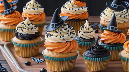 Babeczki halloweenowe, halloween cupcakes, słodycze, ciastka na halloween