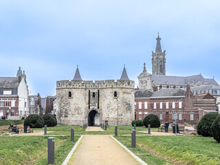 Fototapeta premium Street view of old village Cambrai in France