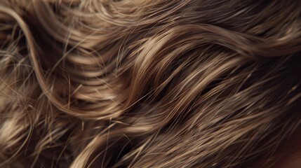 Naklejka premium Close-up of smooth, natural brown hair.