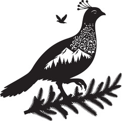 Obraz premium grouse silhouette vector illustration white background