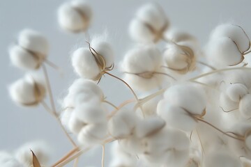 A close-up of the soft, fluffy seeds of a cotton plant