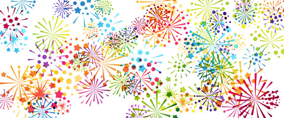 Fireworks background. Design element from explosion flashes. Decoration for festival, holiday and events.