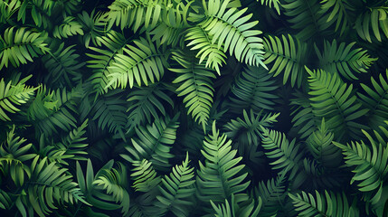 green fern background realistic