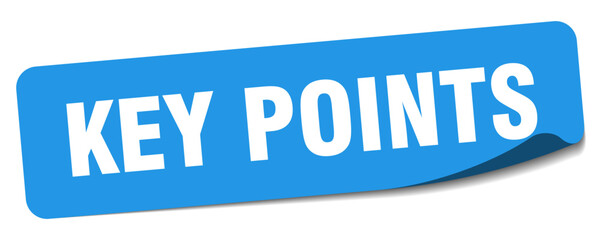 key points sticker. key points label