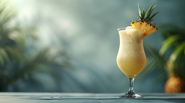  a tall glass of piña colada - Powered by Adobe