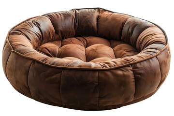 Comfortable brown pet bed with plush cushioning. Ideal for providing a cozy place for pets to rest and sleep. Durable and stylish design.