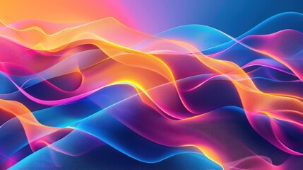 Obraz premium An abstract graphic of flowing lines and gradients, creating a harmonious blend of vibrant colors --ar 16:9 Job ID: 9a454655-6082-4826-8bda-7d9e60830efb