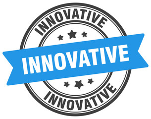 Obraz premium innovative stamp. innovative label on transparent background. round sign