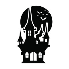 silhouette of a house with a tree