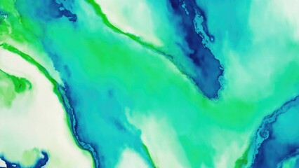 Abstract watercolor paint background by Black color blue and green with liquid fluid texture for background