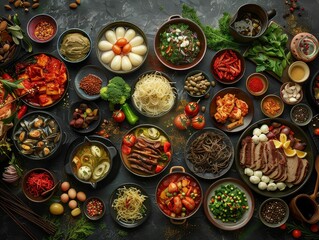  A spread of diverse and delicious dishes