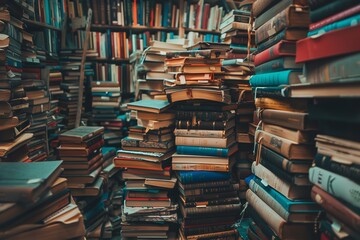 Obraz premium Book with pages unfolded to make a heart shape. Generative Ai