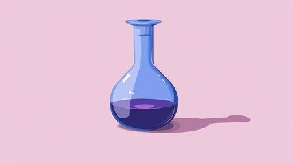 A colorful minimalist glass vase with vivid hue isolated on a white background