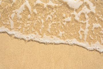 Wave on the beach. Top view 