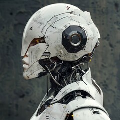 Profile Picture of Advanced Robotical Jarhead with Samurai Features on Slate Background