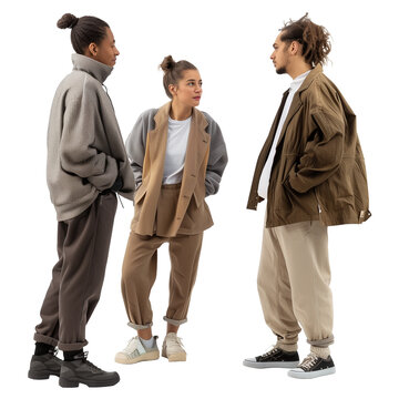 Small Group Of Friends Talking In Casual Attire