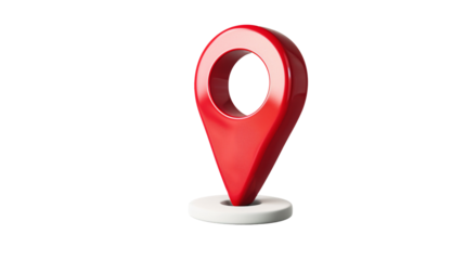 a red location pin on a white surface