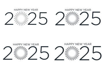 2025 Happy New Year logo design vector