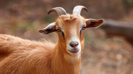 Adorable image of a brown goat