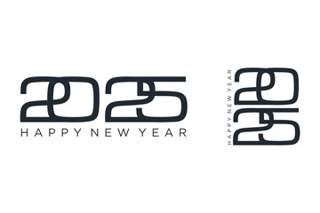 2025 Happy New Year logo design vector