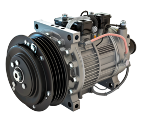 Air Conditioning Compressor On Transparent Background for Industrial Use