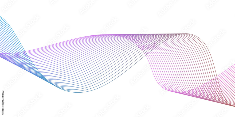 Wall mural wavy vector line abstract, business wave curve lines,abstract wavy lines gradient vector illustratio - Wall murals