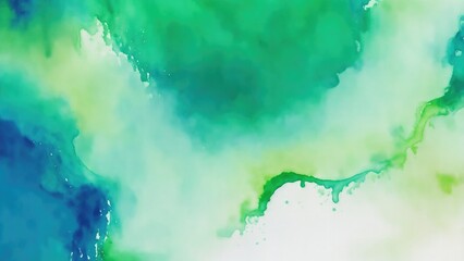 Obraz premium Abstract watercolor paint background by Brown color blue and green with liquid fluid texture for background