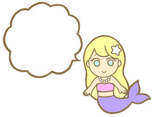 人魚イラストふきだし