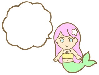 人魚イラストふきだし