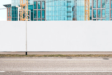 Street Outdoor Hoarding Poster City Mockup Template © Print