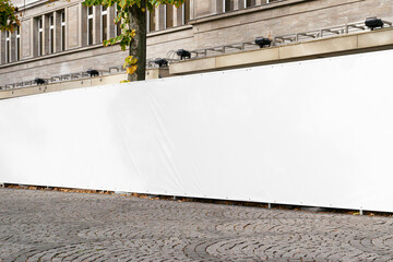 Street Outdoor Hoarding Poster City Mockup Template © Print