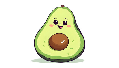 Hand drawn cartoon avocado illustration
