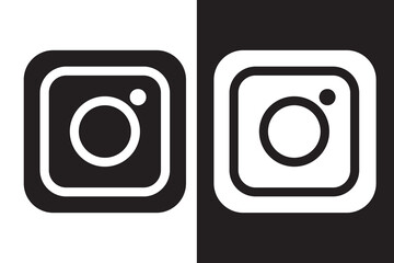 Instagram  vector logo icon, camera icon vector illustration on white background. 