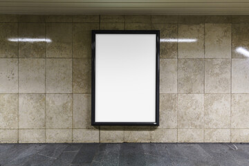 Street Outdoor Poster Advertising Mockup Template Subway Metro © Print