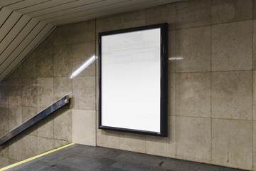 Street Outdoor Poster Advertising Mockup Template Subway Metro