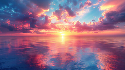 Fototapeta premium Colorful sunset landscape on the coast.