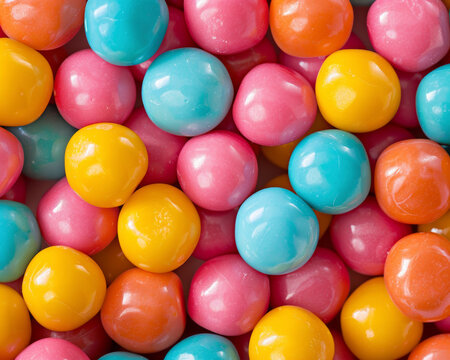 Bolas de gominolas o chicle de colores.