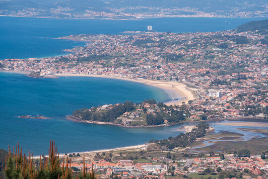 Panoramic View of Baiona, Vigo and Nigran, in Galicia from a Hilltop