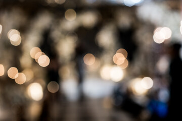 Abstract blurred and bokeh background of restaurant lights