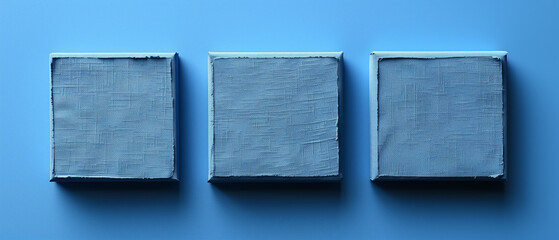 3 blue rectangle isolated on blue background