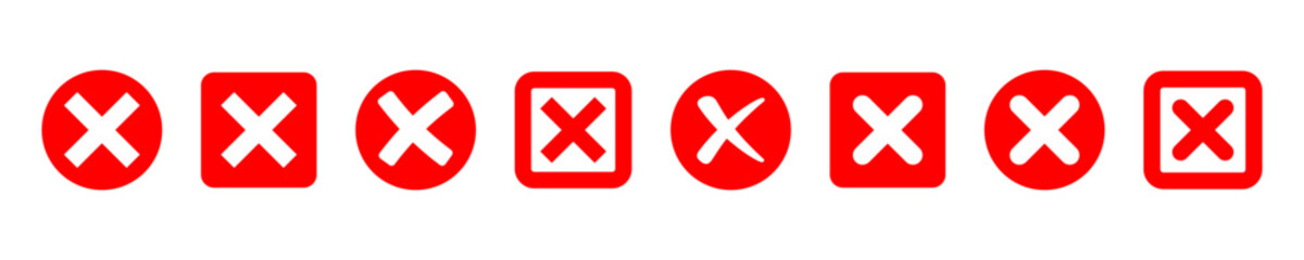 Fototapeta premium x mark vector sign. red cross symbol. isolated x sign