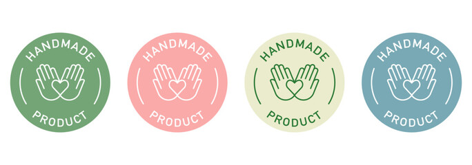 Handmade label vector design for packaging. Handcrafted icon.