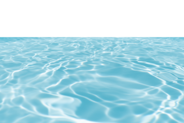 Blue water with ripples on the surface. Defocus blurred transparent blue colored clear calm water surface texture with splashes and bubbles. Water waves with shining pattern texture background.
